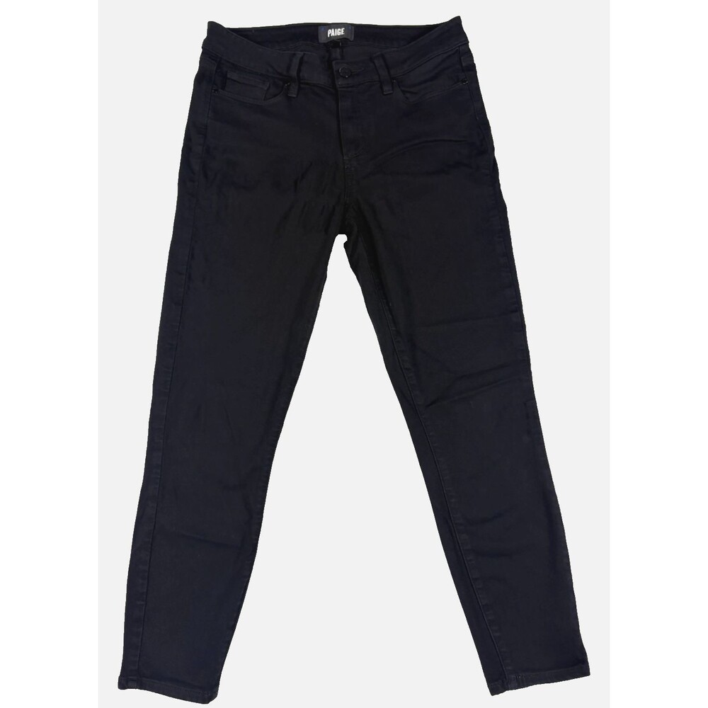 PAIGE Verdugo Crop Jeans Women 28 Black Skinny Stretch Denim Ankle